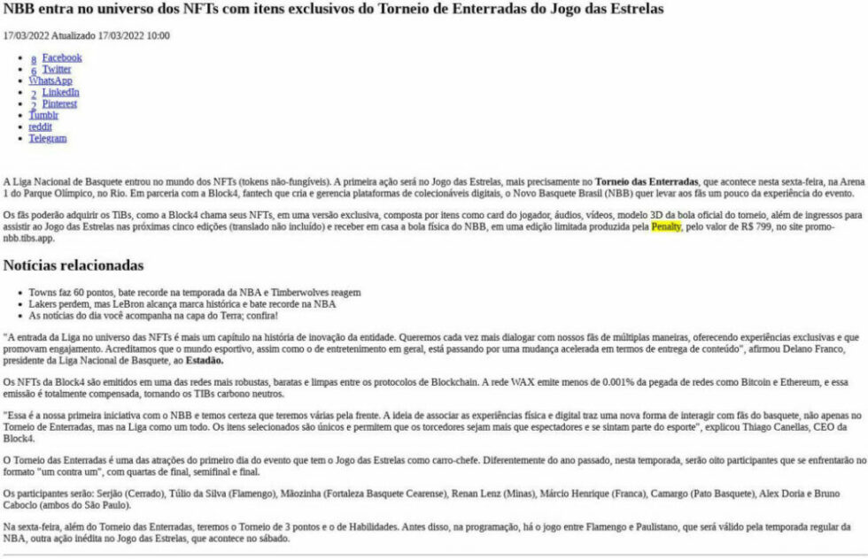 Nbb Entra No Universo Dos Nfts Itens Exclusivos Do Torneio De