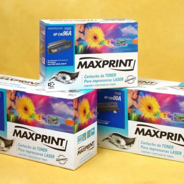 Maxprint lança três modelos de toners para impressoras a laser da HP na Escolar 2002