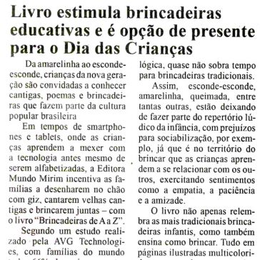 Livro estimula brincadeiras educativas e é opção de presente para o Dia das Crianças – Diário de Notícias