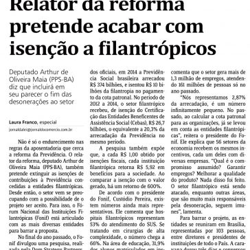 Relator da reforma pretende acabar com isenção a filantrópicos – Jornal do Comércio