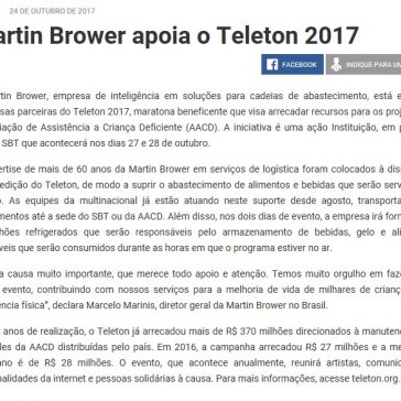 Martin Brower apoia o Teleton 2017 – LogWeb