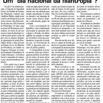 Um dia nacional da filantropia? – Jornal de Holambra