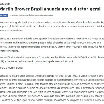 Martin Brower Brasil anuncia novo diretor-geral – TRC TV