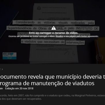 Documento revela que município deveria ter programa de manutenção de viadutos – SP2