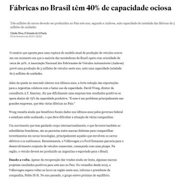 Fábricas no Brasil têm 40% de capacidade ociosa – Estado de S. Paulo