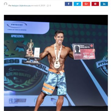 Sodré vence competição e pode representar o Brasil em campeonatos fitness profissionais -Bahige Fadel