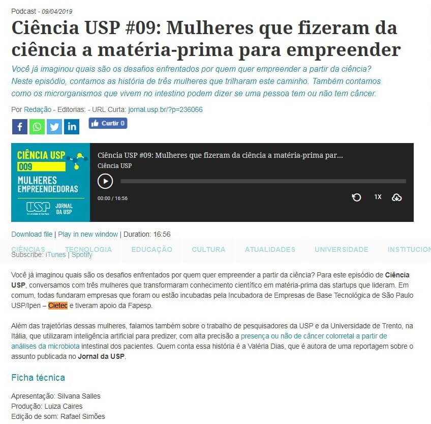 Ciência USP #09: Mulheres Que Fizeram Da Ciência A Matéria-prima Para ...