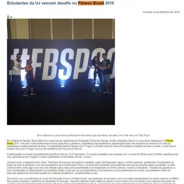 Estudantes da UJ vencem desafio no Fitness Brasil 2019- Unijorge