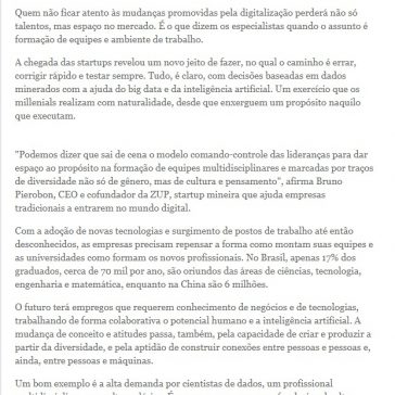 Diversidade é a palavra- chave das equipes de sucesso- Valor Econômico