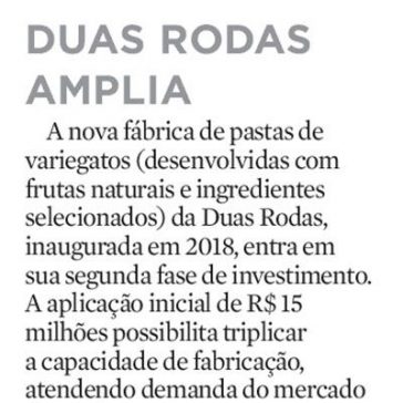 DUAS RODAS AMPLIA/ NOVOS EQUIPAMENTOS – A Notícia