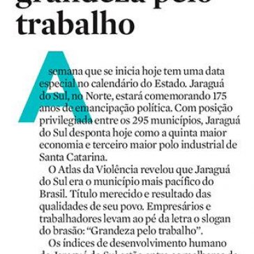 Jaraguá do Sul: grandeza pelo trabalho – Jornal de Santa Catarina