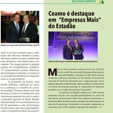 Coamo recebe prêmio de melhor Cooperativa Agrícola do Brasil – Revista Coamo