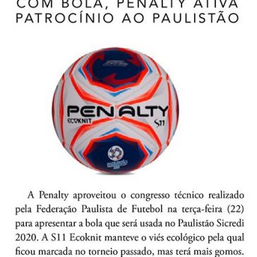 COM BOLA, PENALTY ATIVA PATROCÍNIO AO PAULISTÃO-  Máquina do Esporte