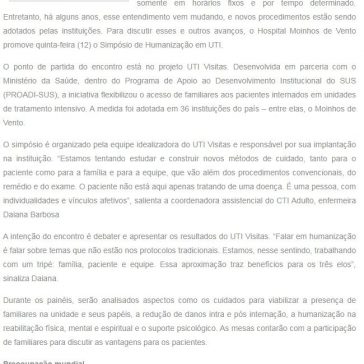 Simpósio discute benefícios da humanização nas UTIs – Consumidor RS