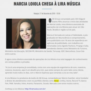 MARCIA LOIOLA CHEGA À LIRA MÚSICA – Fernando Vasconcelos