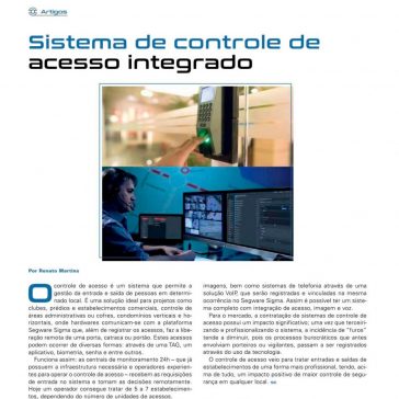 Sistema de controle de acesso integrado – Segurança Eletrônica