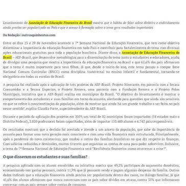 Pesquisa aponta que mais de 60% dos pais acreditam na importância de abordar educação financeira em sala de aula – Outros Quinhentos