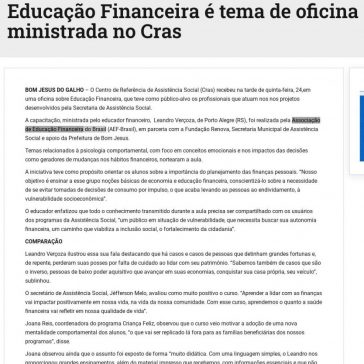 CONTÉM CULTURA Educação Financeira é tema de oficina ministrada no Cras – Folha do Comércio