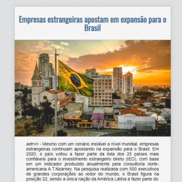 Empresas estrangeiras apostam em expansão para o Brasil – Eexponews