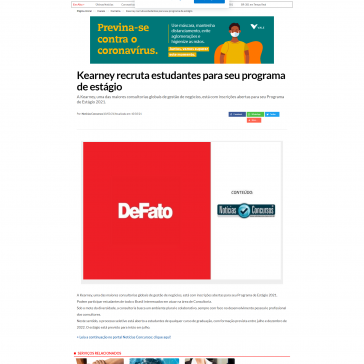 Kearney recruta estudantes para seu programa de estágio – De Fato (On-line)