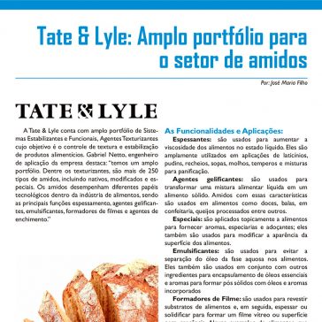 Tate & Lyle: Amplo portfólio para o setor de amidos – IT: Ingredientes e Alimentos