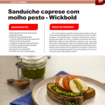 Sanduíche caprese com molho pesto – Wickbold