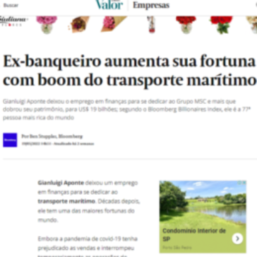 Ex-banqueiro aumenta sua fortuna com boom do transporte marítimo – Valor Econômico