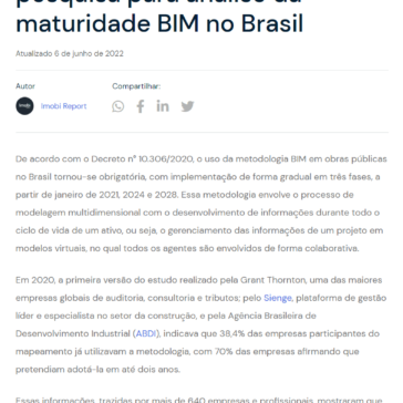 Sienge, Grant Thornton e ABDI lançam a segunda edição da pesquisa para análise da maturidade BIM no Brasil