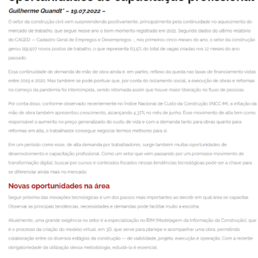 Artigo: Setor da construção civil mantém mercado de trabalho aquecido, criando oportunidades de capacitação profissional – Infra Roi