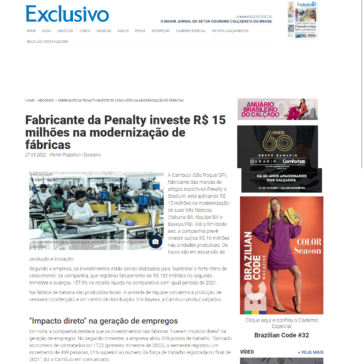 Fabricante da Penalty investe R$ 15 milhões na modernização de fábricas – Exclusivo