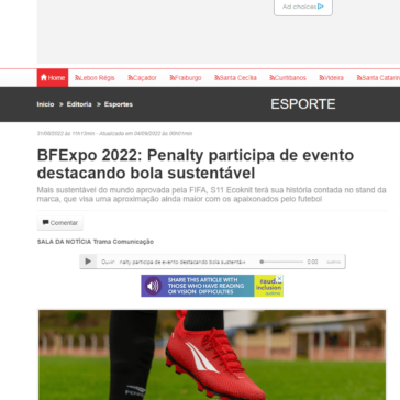 BFExpo 2022: Penalty participa de evento destacando bola sustentável – Marcos Imprensa