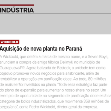 Aquisição de nova planta no Paraná