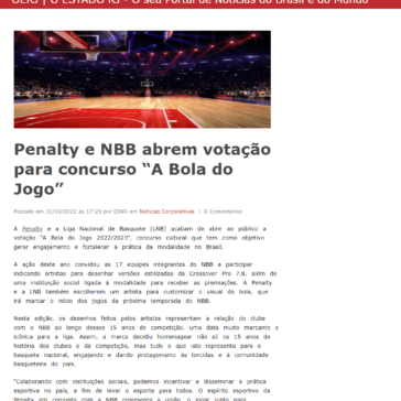 Penalty e NBB abrem votação para concurso “A Bola do Jogo” – O Estado RJ