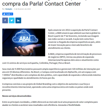 ABAI adota marca global no país após a compra da Parla! Contact Center – TI Inside