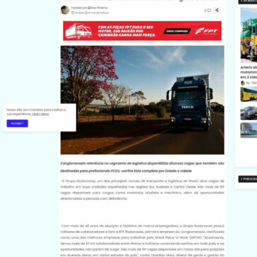 Grupo Rodonaves abre vagas para motoristas, manobristas e mais setores em diversas regiões do Brasil – Midia Truck Brasil