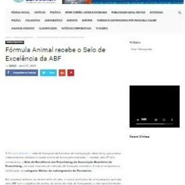 Fórmula Animal recebe o Selo de Excelência da ABF – Diário de Maringá