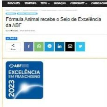 Fórmula Animal recebe o Selo de Excelência da ABF – Vida Moderna