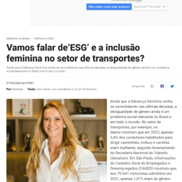 Vamos falar de ESG? E a inclusão feminina no setor de transportes? – On Truck