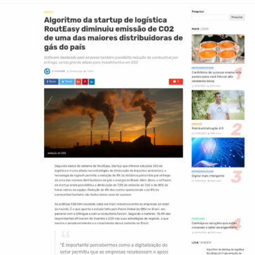 Algoritmo da startup de logística RoutEasy diminuiu emissão de CO2 de uma das maiores distribuidoras de gás do país – Witri