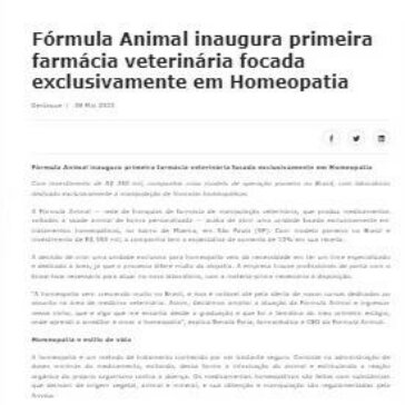 Fórmula Animal inaugura primeira farmácia veterinária focada exclusivamente em Homeopatia – JustMi