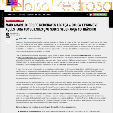 Maio Amarelo: Grupo Rodonaves abraça a causa e promove ações para conscientização sobre segurança no trânsito – Heloisa Pedrosa