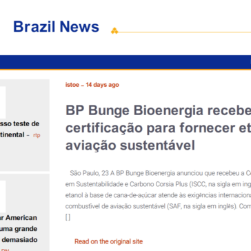 BP Bunge Bioenergia recebe certificação para fornecer etanol para aviação sustentável – Brazil News