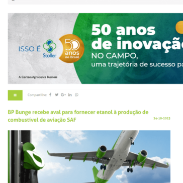 BP Bunge recebe aval para fornecer etanol à produção de combustível de aviação SAF – Cana Online