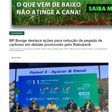 BP Bunge destaca ações para redução da pegada de carbono em debate promovido pelo Rabobank – Canal da Cana