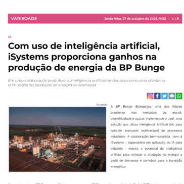 Com uso de inteligência artificial, iSystems proporciona ganhos na produção de energia da BP Bunge – Portal Rosa Choque