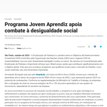 Programa Jovem Aprendiz apoia combate à desigualdade social – Nosso Tocantins