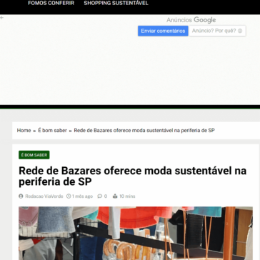 Rede de Bazares oferece moda sustentável na periferia de SP – Via Verde News