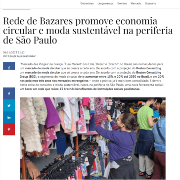 Rede de Bazares promove economia circular e moda sustentável na periferia de São Paulo – Guia Jeans Wear