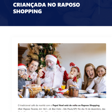 Café da Manhã GRATUITO com Papai Noel agita a criançada no Raposo Shopping – Vipzinho