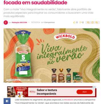 Wickbold anuncia campanha de verão focada em saudabilidade – Abc da Comunicação